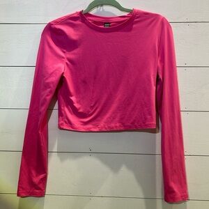 SHEIN Fuchsia Long Sleeve Crop Top